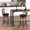 2 Pieces Classic Swivel Bar Stool Set with X-shaped Open Back